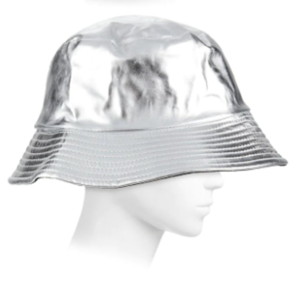 Marcus Adler Reversible Metallic Silver Bucket Hat New - Picture 9 of 10